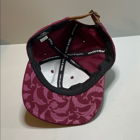 Pink + Dolphin maroon w/pink 🐬 adjustable hat - Picture 7 of 9